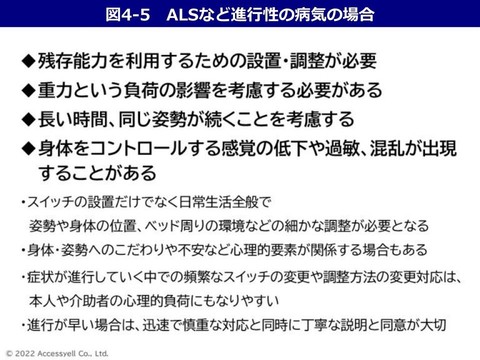 ALSなど進行性の病気の場合